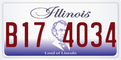 IL license plate B174034