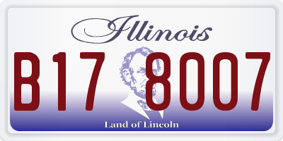 IL license plate B178007