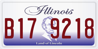IL license plate B179218