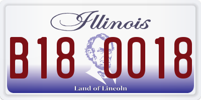 IL license plate B180018