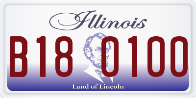 IL license plate B180100