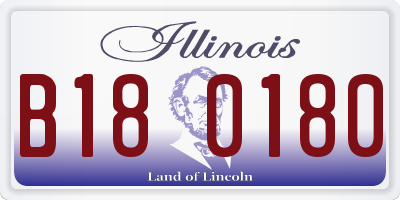 IL license plate B180180