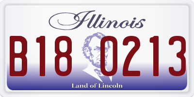 IL license plate B180213