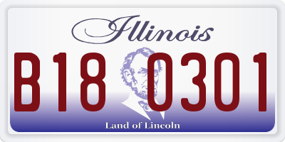 IL license plate B180301