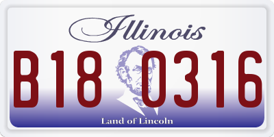IL license plate B180316