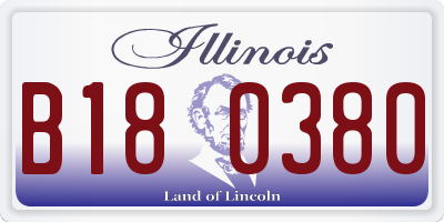 IL license plate B180380