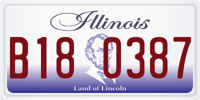 IL license plate B180387
