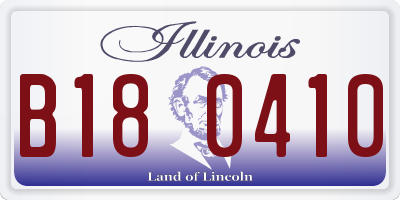 IL license plate B180410