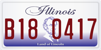 IL license plate B180417