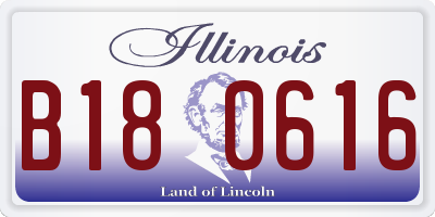 IL license plate B180616