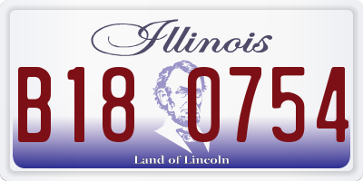 IL license plate B180754