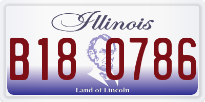IL license plate B180786