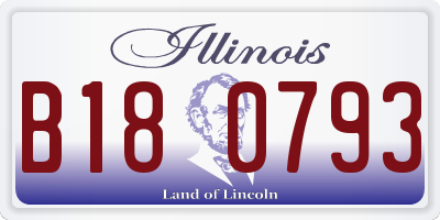 IL license plate B180793
