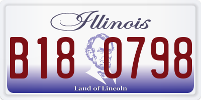 IL license plate B180798