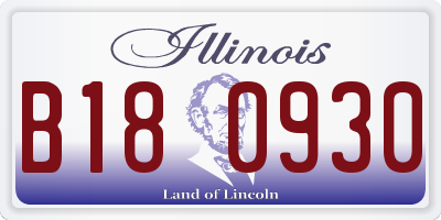 IL license plate B180930
