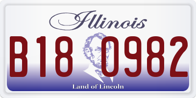 IL license plate B180982