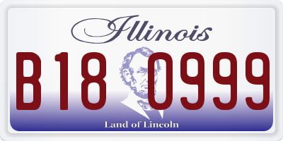 IL license plate B180999