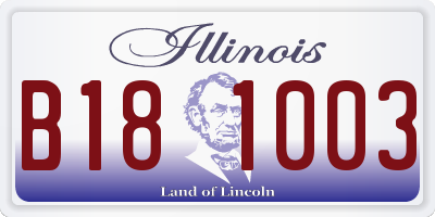 IL license plate B181003