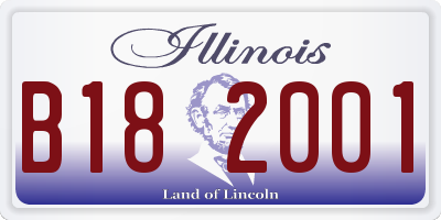 IL license plate B182001
