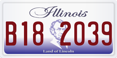 IL license plate B182039