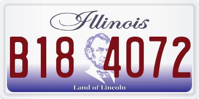 IL license plate B184072