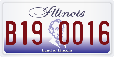IL license plate B190016
