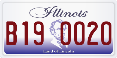 IL license plate B190020