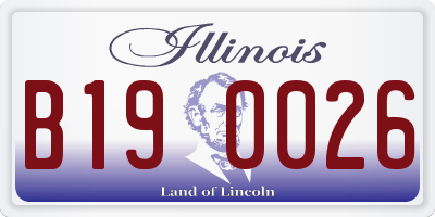 IL license plate B190026