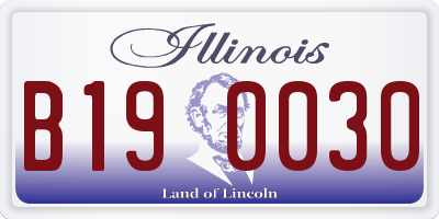 IL license plate B190030