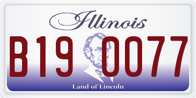 IL license plate B190077