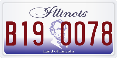 IL license plate B190078