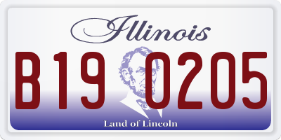 IL license plate B190205