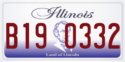 IL license plate B190332