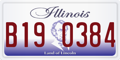 IL license plate B190384