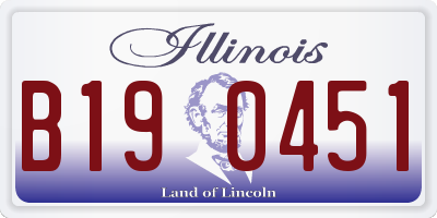IL license plate B190451