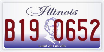IL license plate B190652