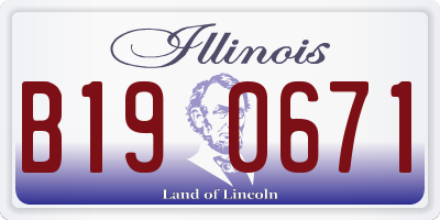 IL license plate B190671