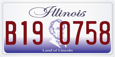 IL license plate B190758