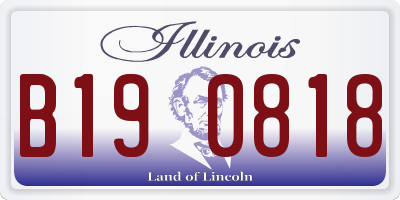 IL license plate B190818