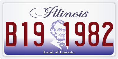 IL license plate B191982