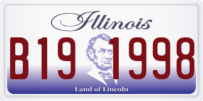IL license plate B191998
