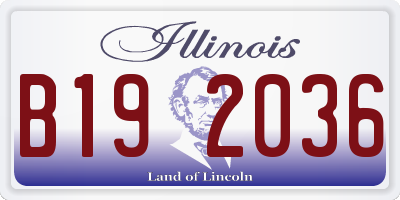 IL license plate B192036