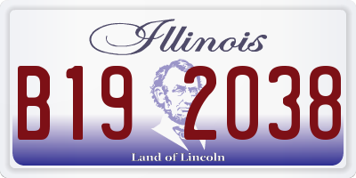 IL license plate B192038