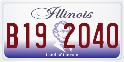 IL license plate B192040