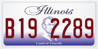 IL license plate B192289