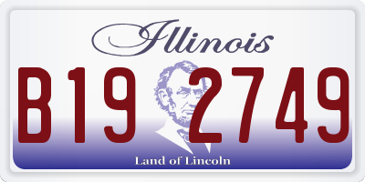 IL license plate B192749