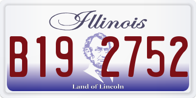 IL license plate B192752