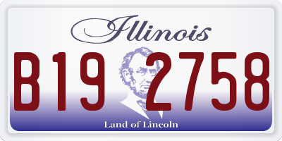 IL license plate B192758