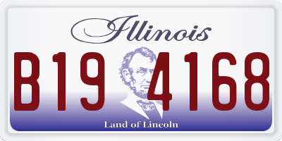 IL license plate B194168