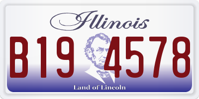 IL license plate B194578